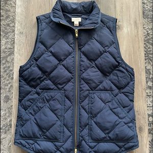 J Crew navy blue puffed vest